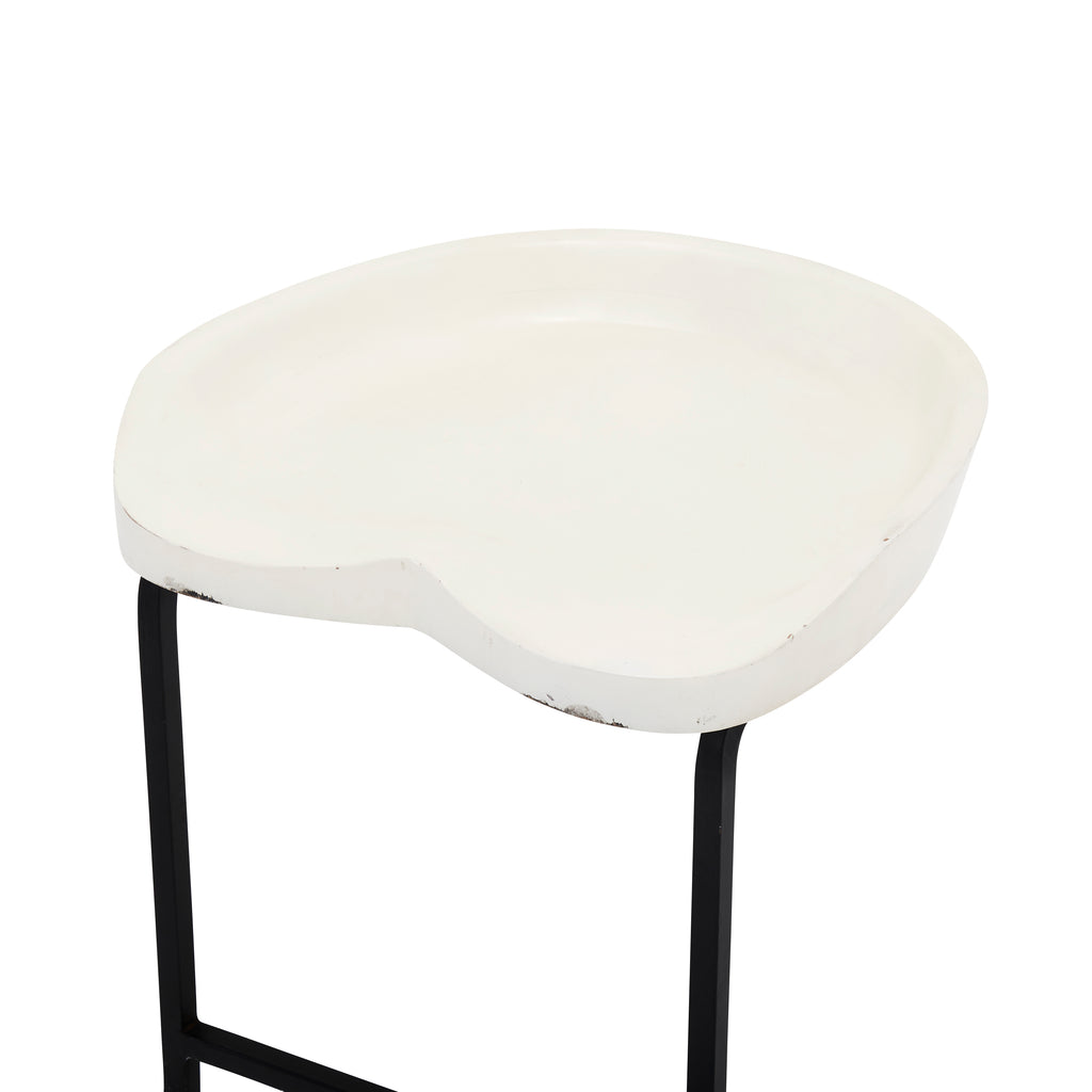 White Molded Bar Stool