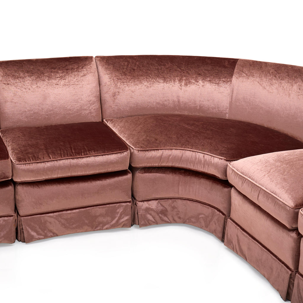 Lavender Rose Crushed Velvet Sectional Slipper Sofa - Per Piece