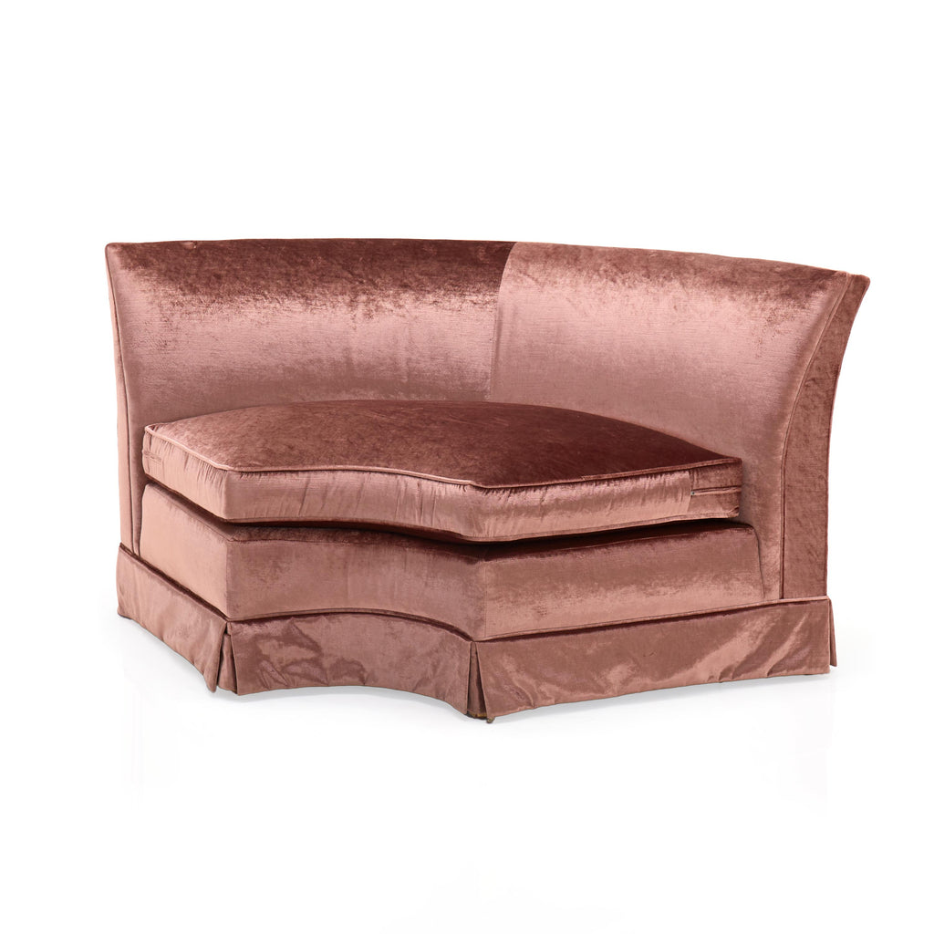 Lavender Rose Crushed Velvet Sectional Slipper Sofa - Per Piece