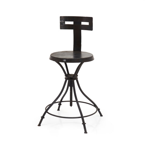 Curve Back Industrial Stool