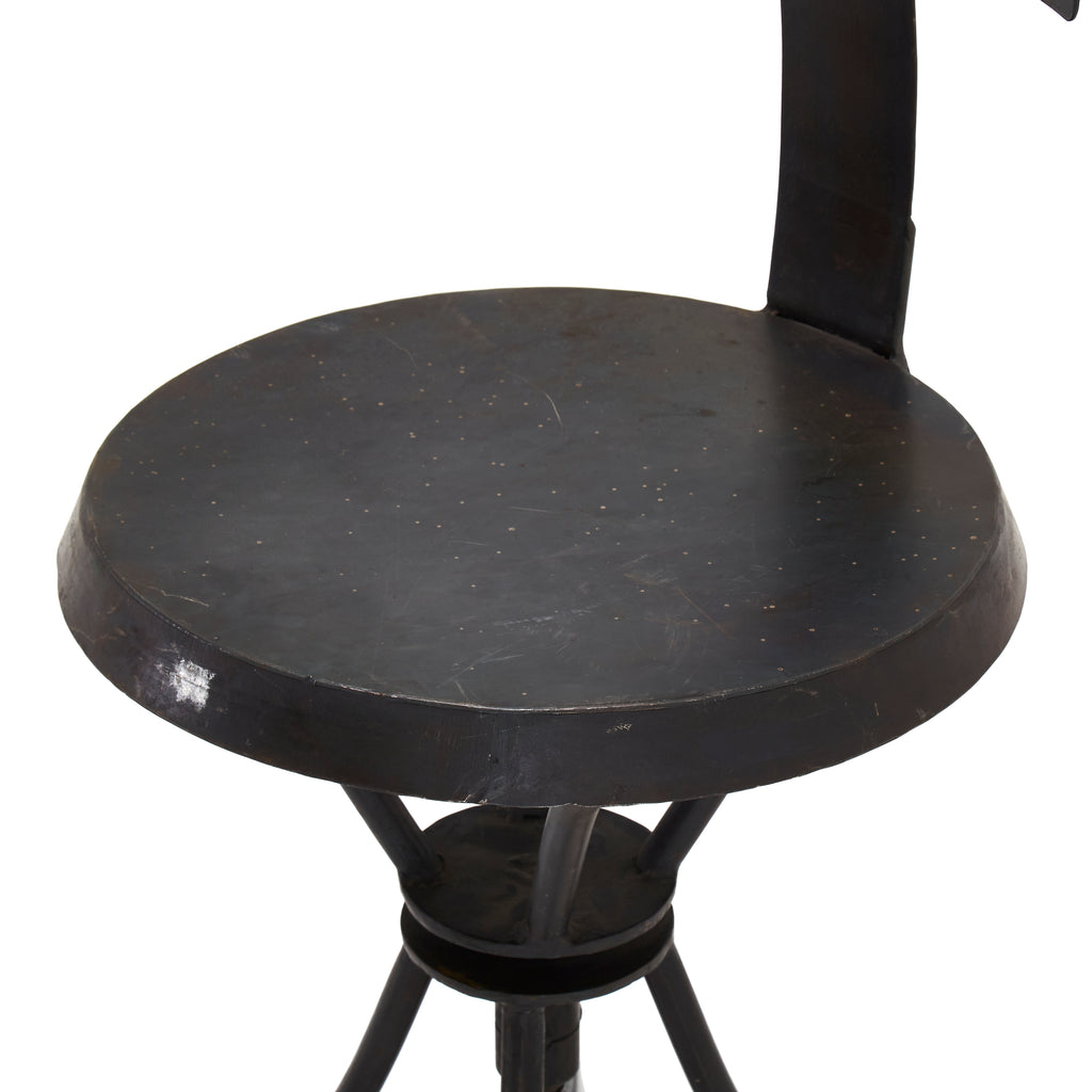 Curve Back Industrial Stool