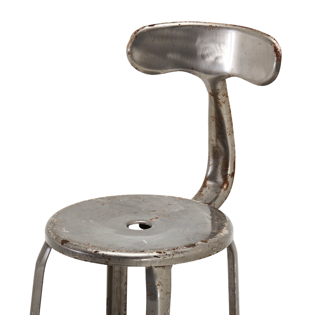 Grey Metal Industrial Bar Stool
