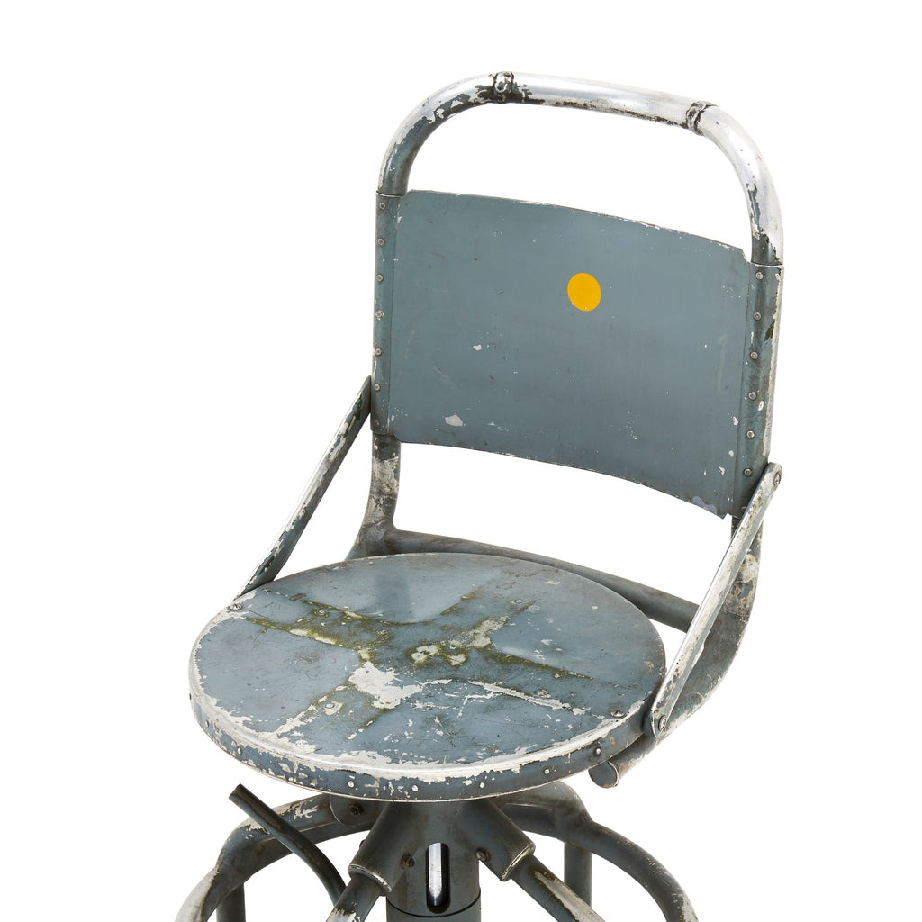 Industrial Silver Metal Cage Base Stool