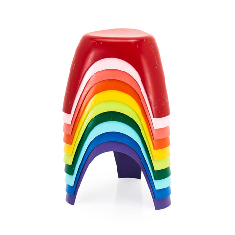 Multi-Colored Short Plastic Stools / Side Tables
