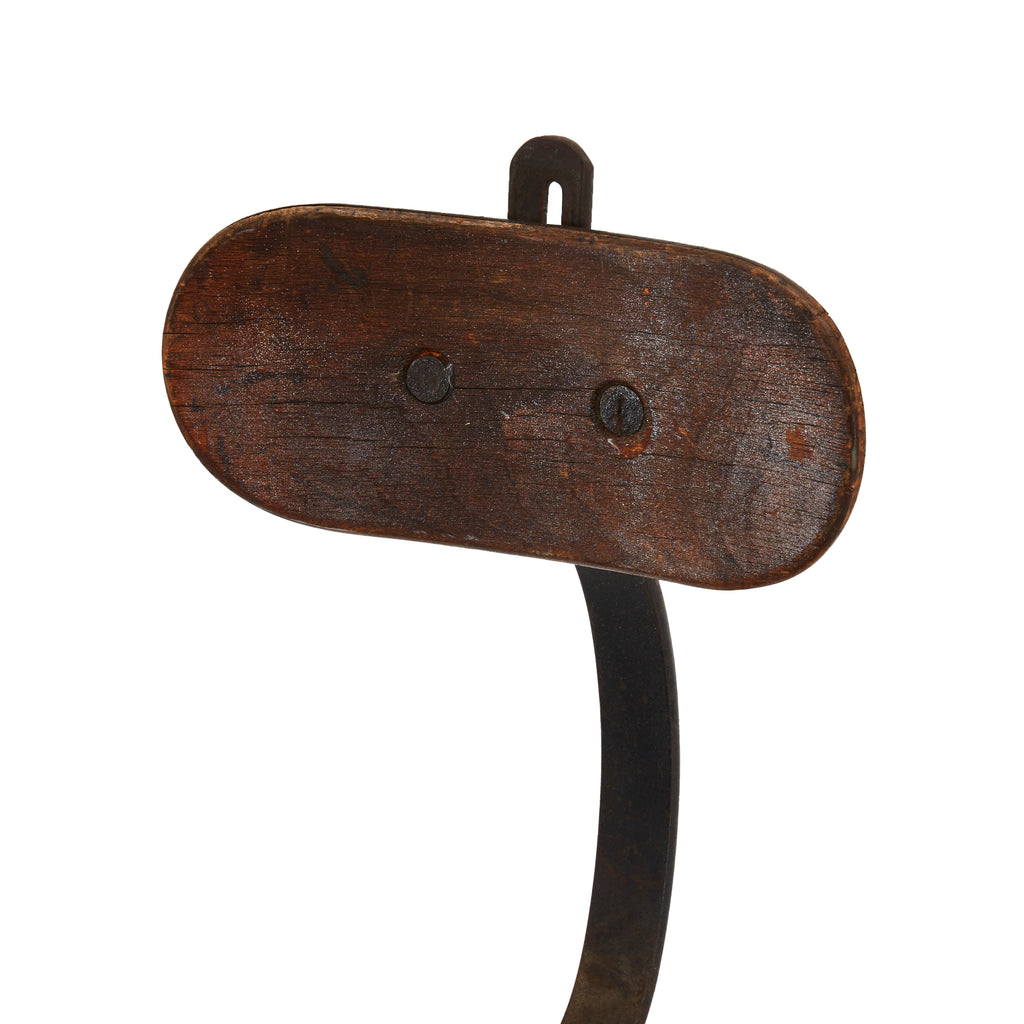 Rustic Wood and Metal High Back Stool