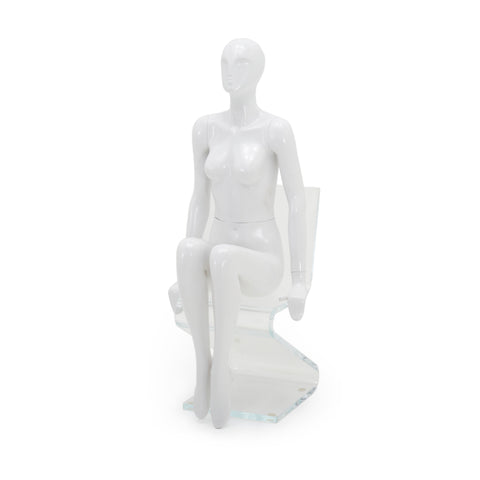 White Seated Female Mannequin