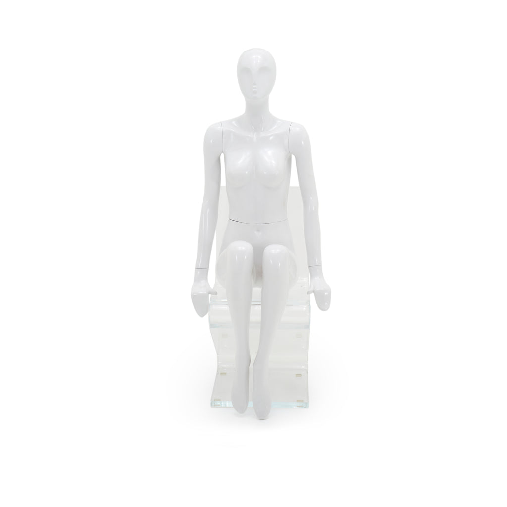 White Seated Female Mannequin