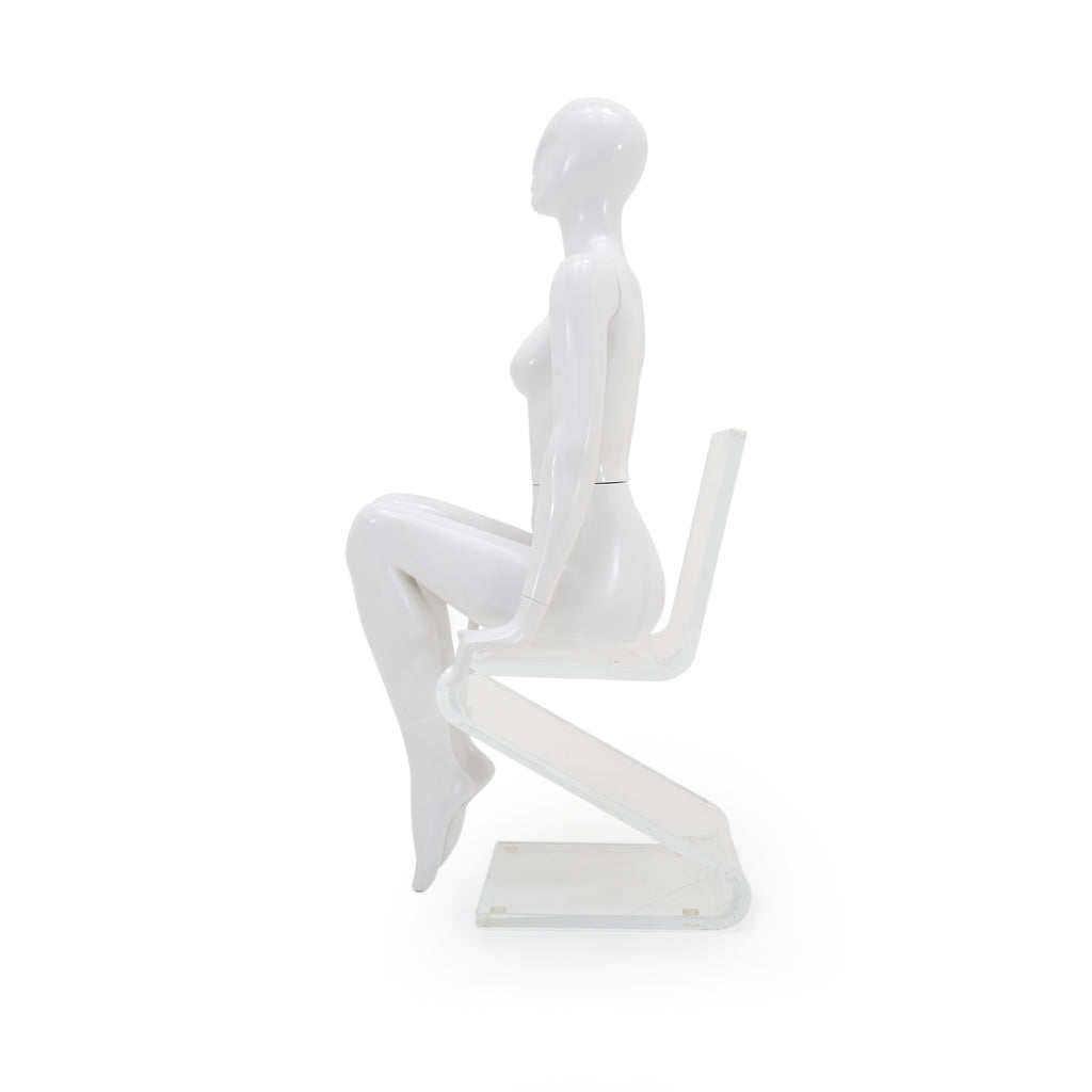 White Seated Female Mannequin