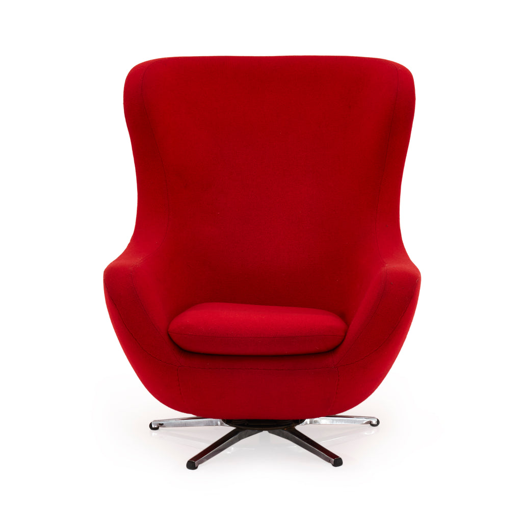 Red High Back Mod Lounge Chair