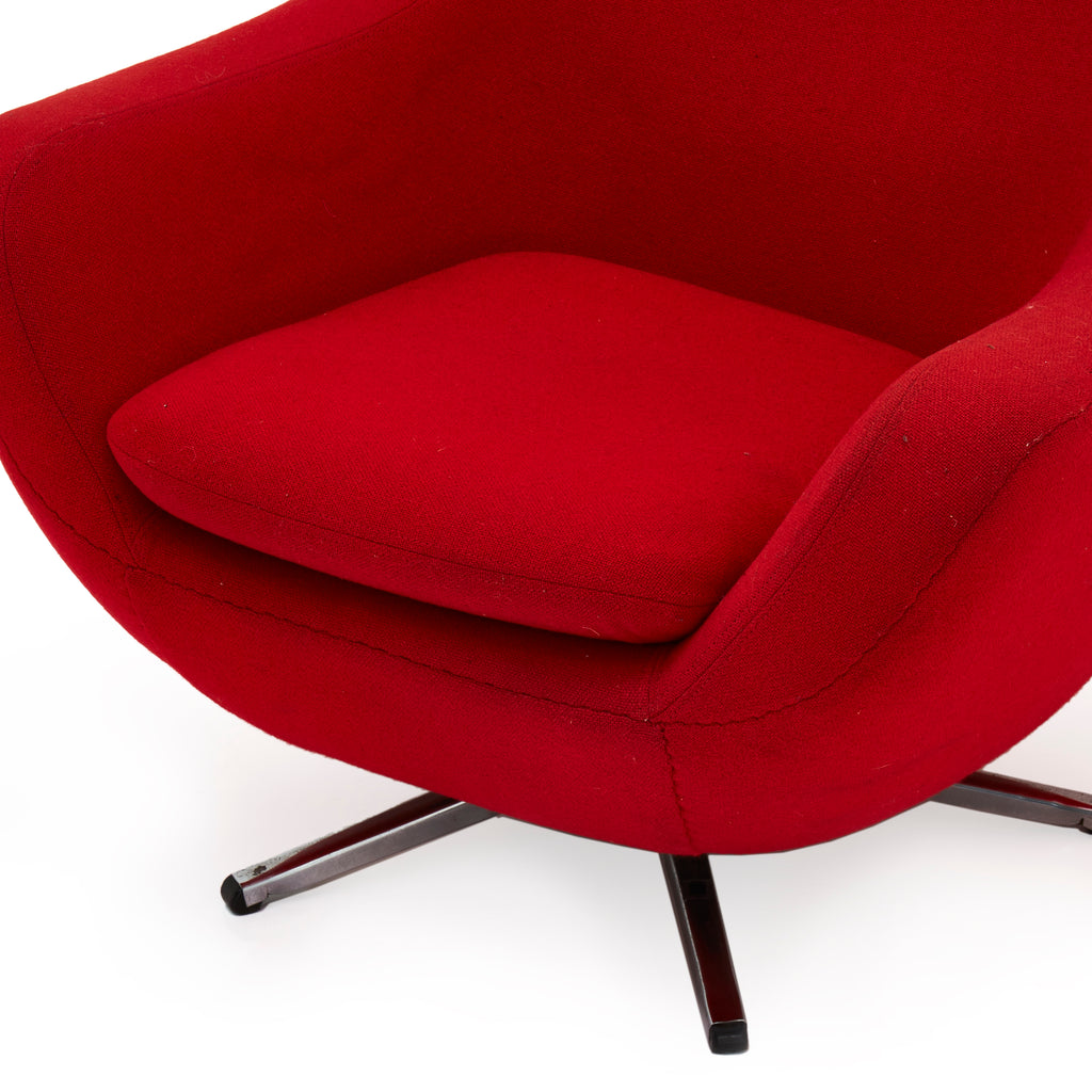 Red High Back Mod Lounge Chair