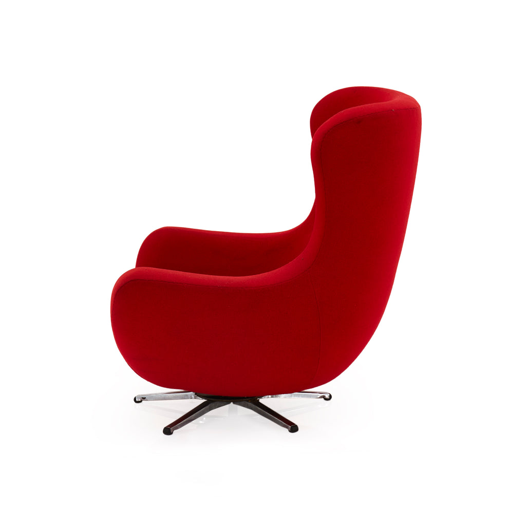 Red High Back Mod Lounge Chair