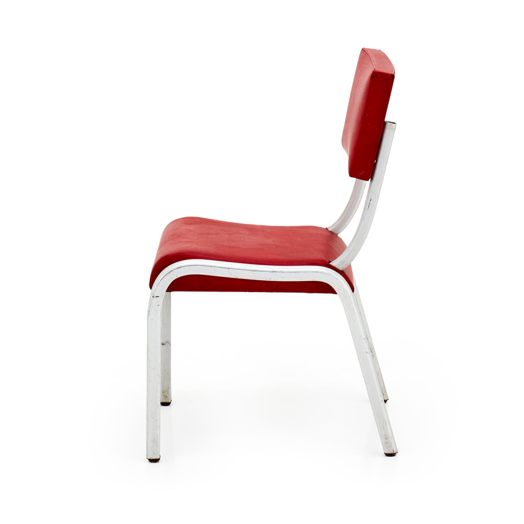 Red Vinyl Metal Vintage Dining Chair