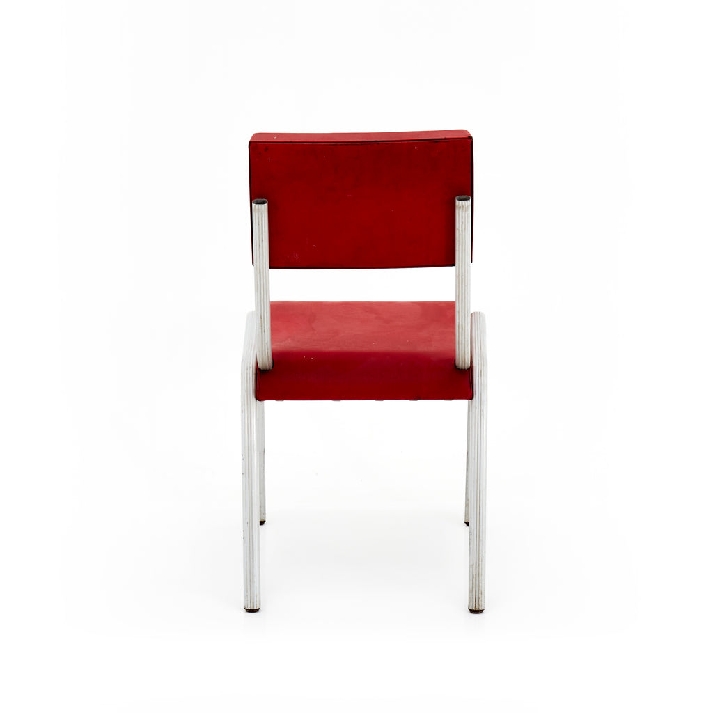 Red Vinyl Metal Vintage Dining Chair