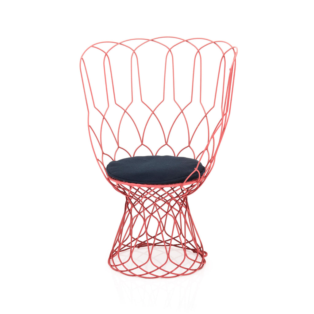 Pink Wire High Back Outdoor Chair