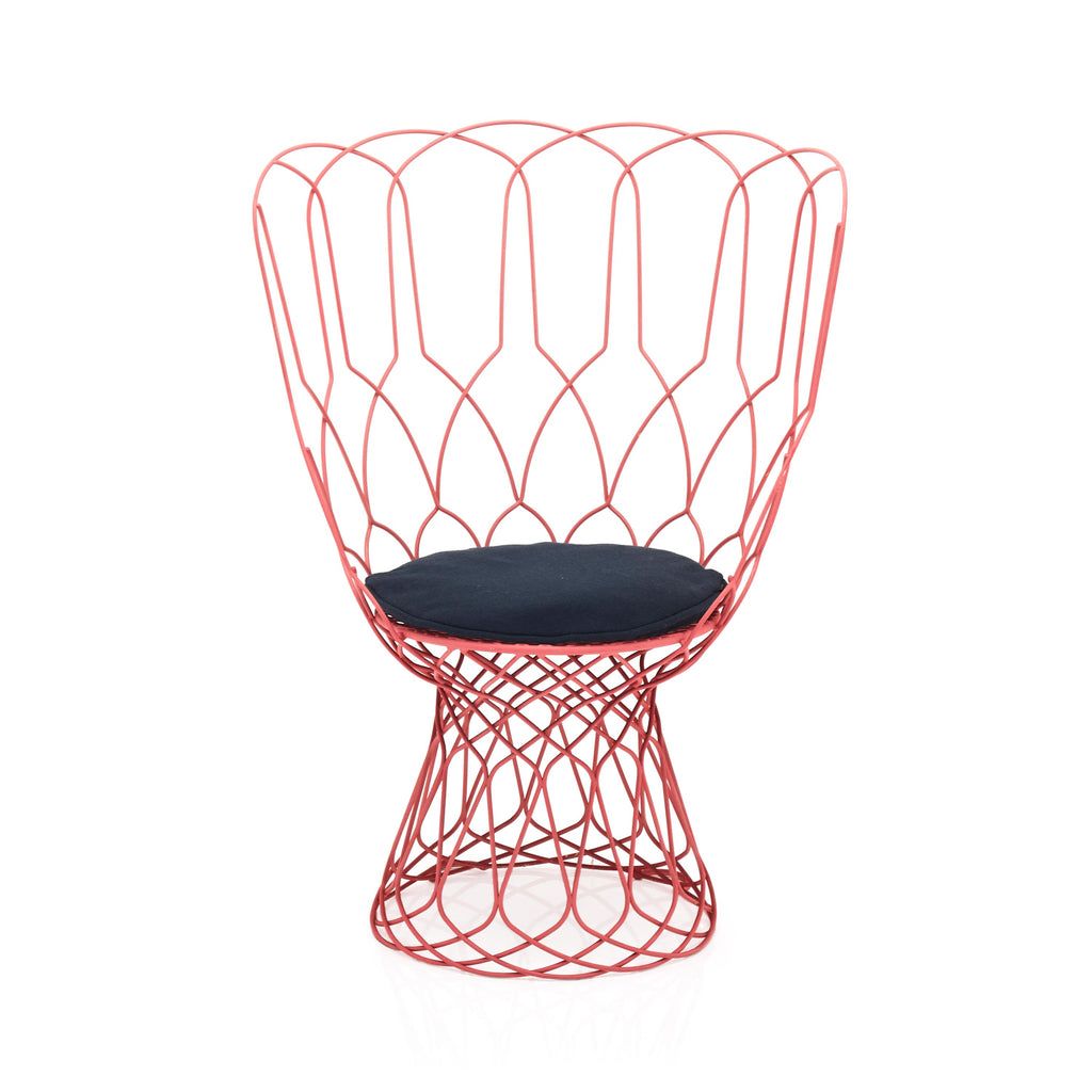 Pink Wire High Back Outdoor Chair