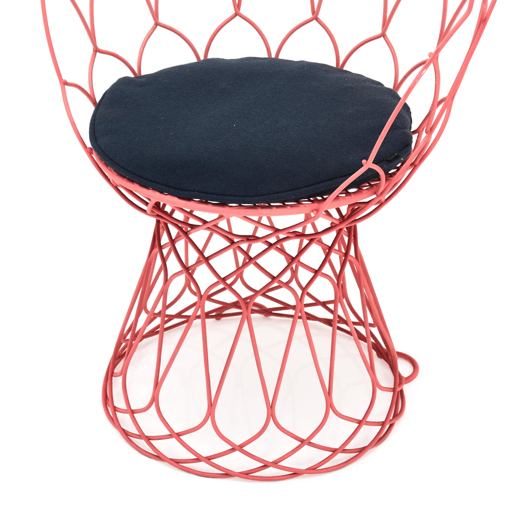 Pink Wire High Back Outdoor Chair