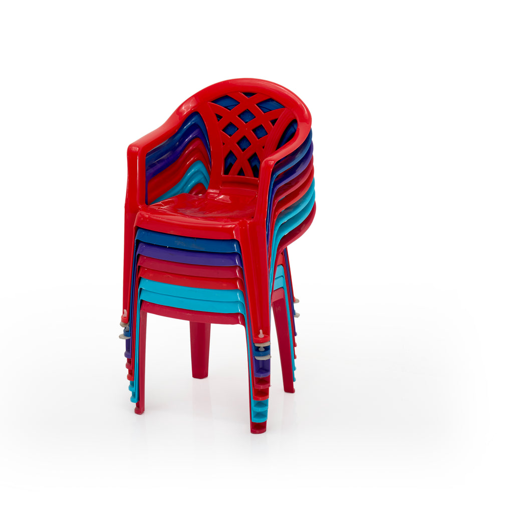 Stack of Colored Children's Chairs