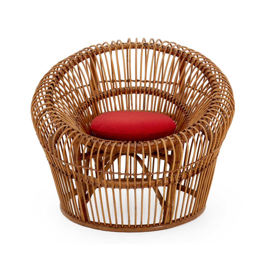 Wicker Round Bucket Seat Outdoor Lounge Chair