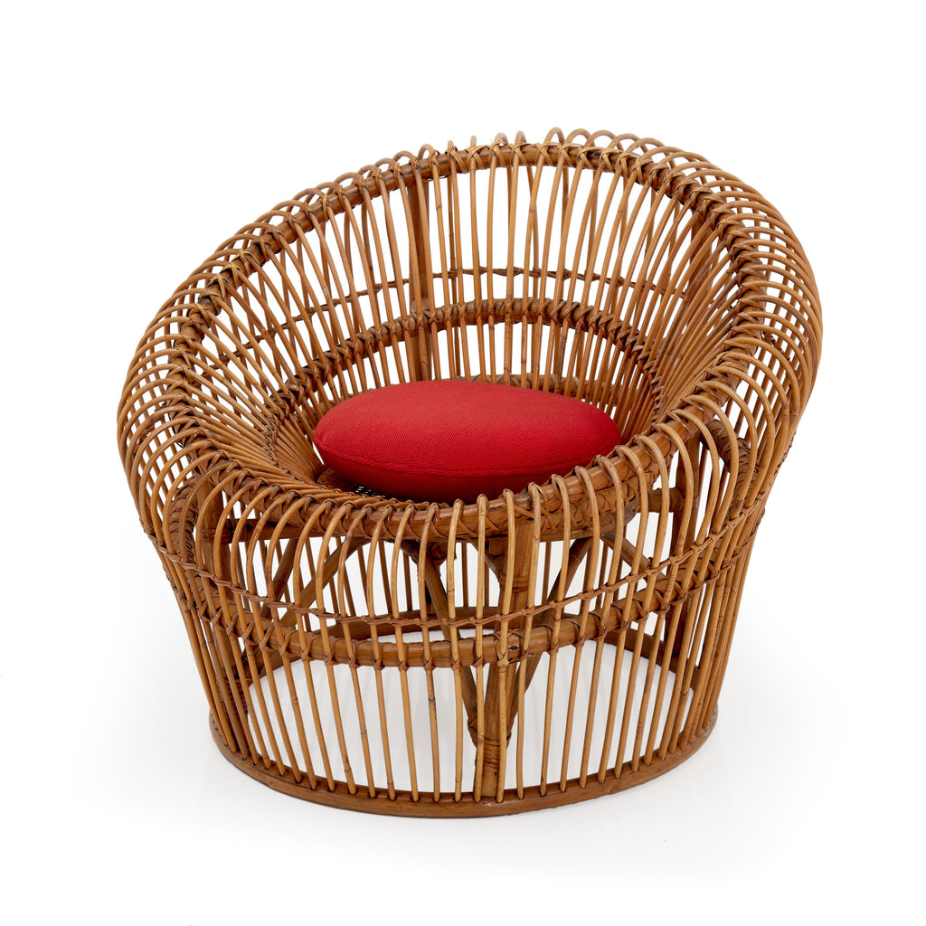 Wicker Round Bucket Seat Outdoor Lounge Chair