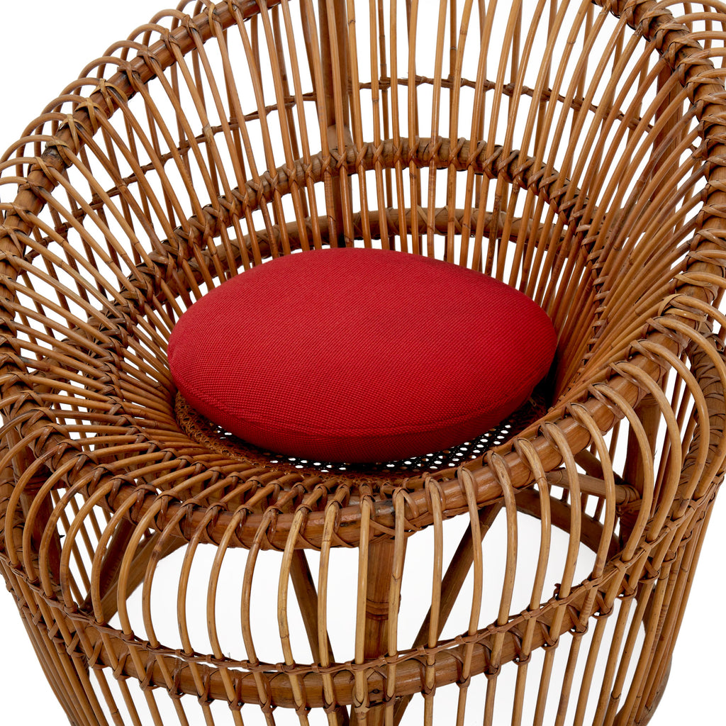 Wicker Round Bucket Seat Outdoor Lounge Chair