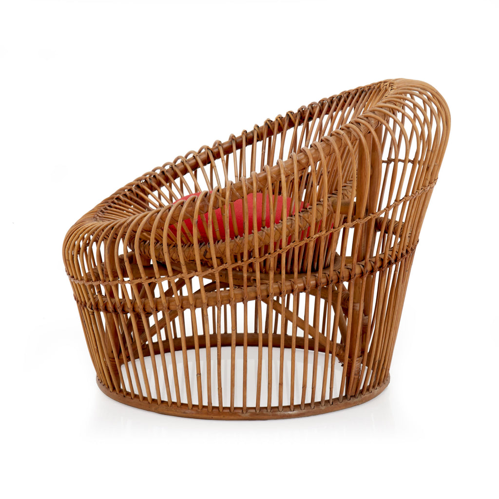 Wicker Round Bucket Seat Outdoor Lounge Chair
