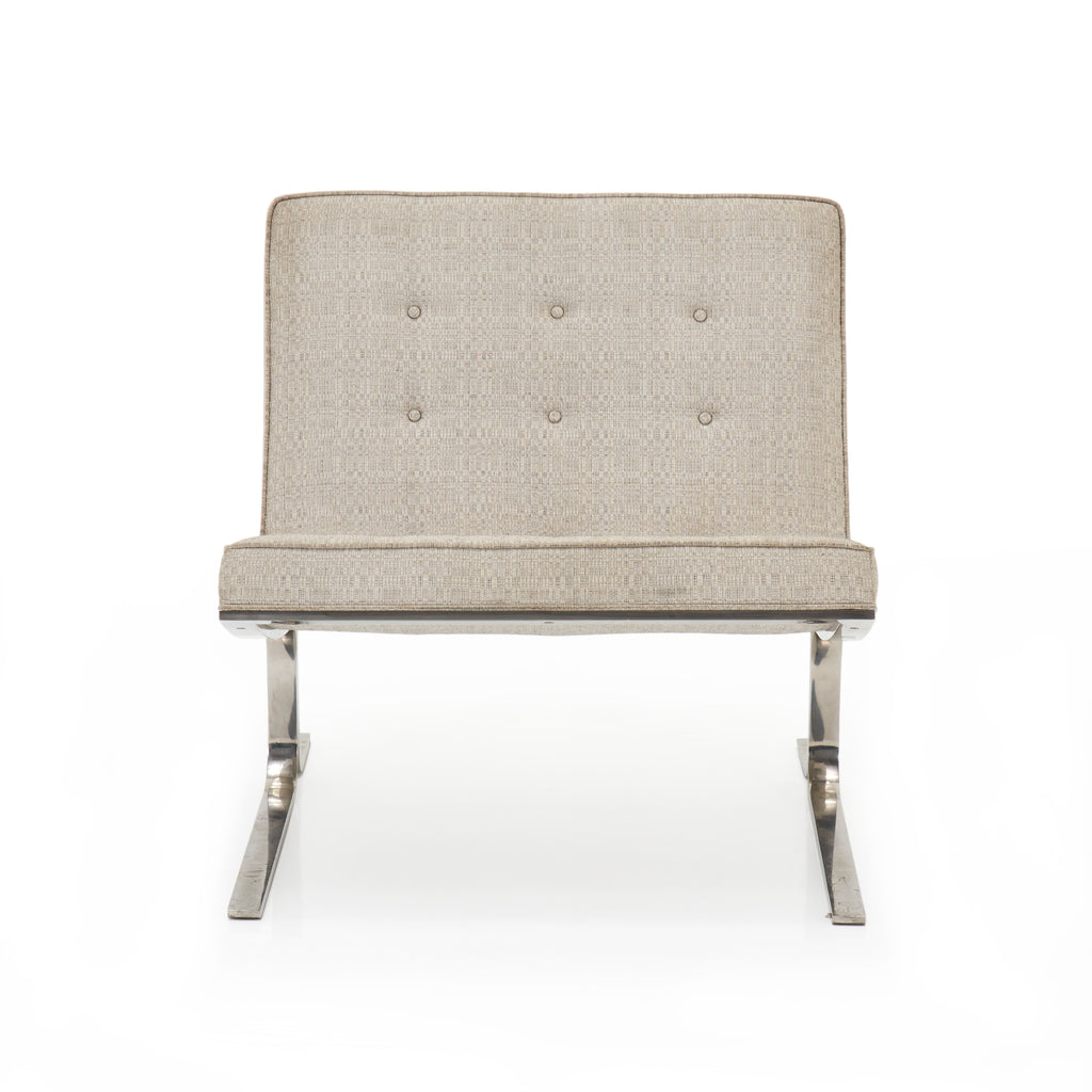 Modern Beige Gray Armless Lounge Chair