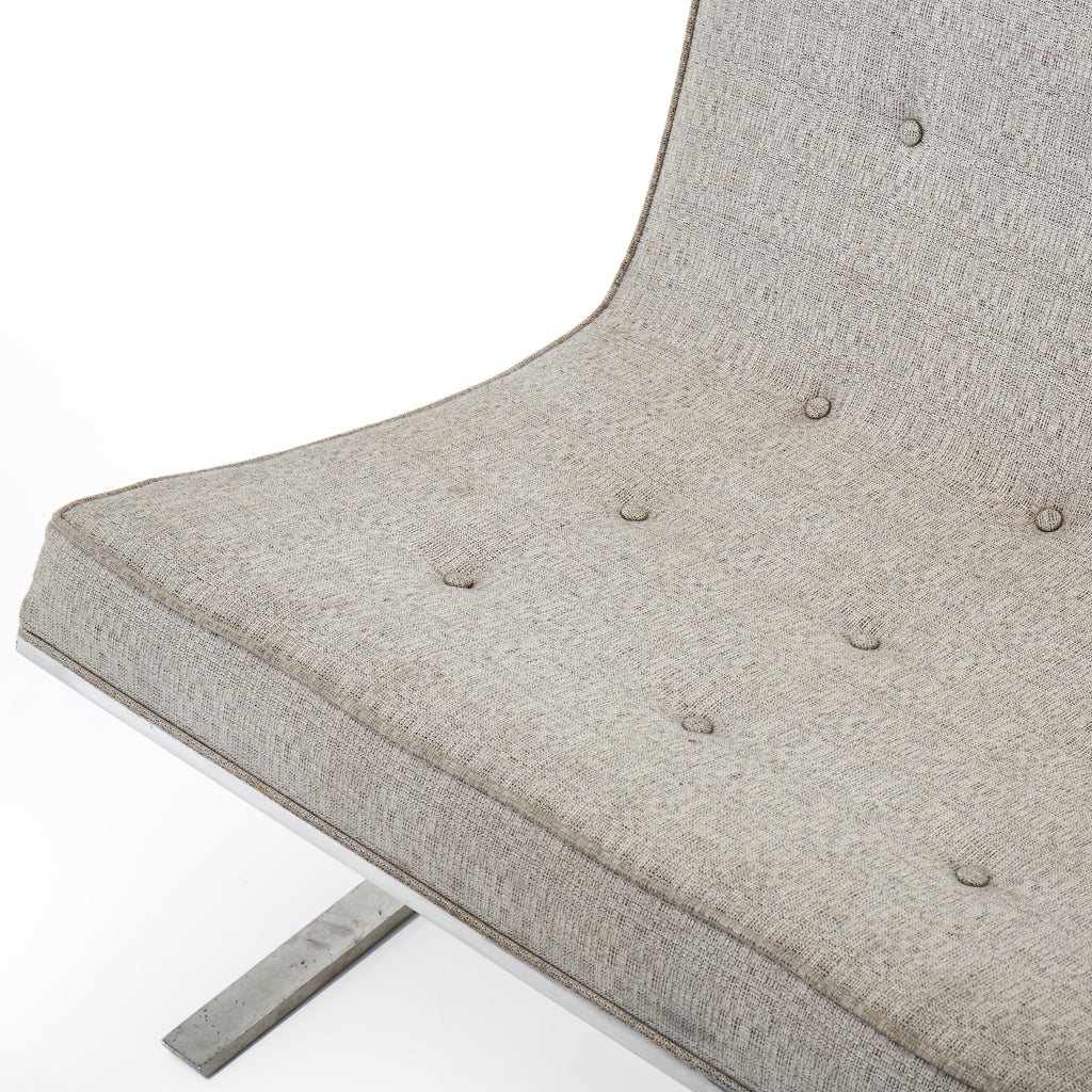 Modern Beige Gray Armless Lounge Chair