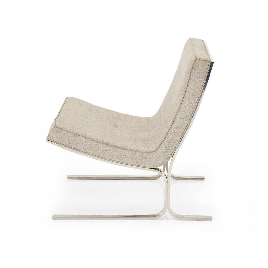 Modern Beige Gray Armless Lounge Chair