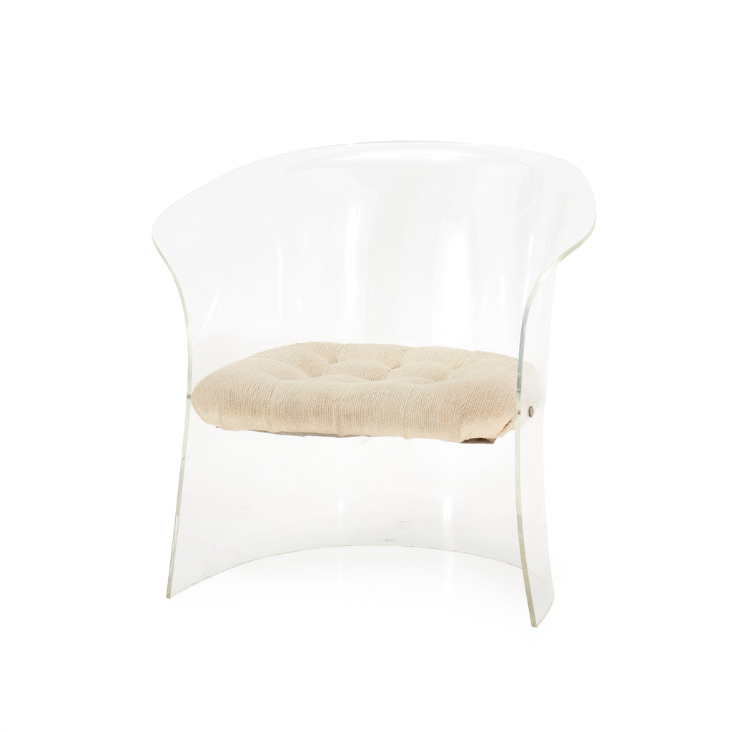 Lucite and Cream Armchair