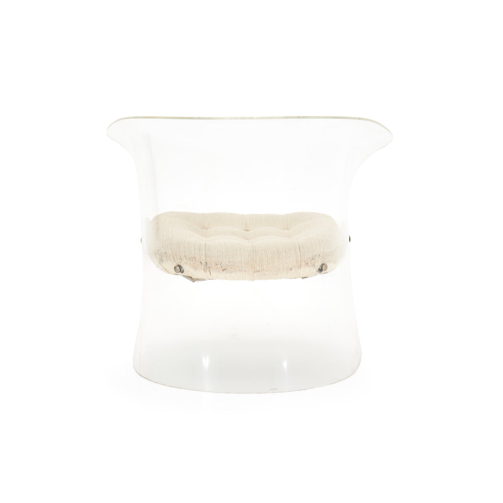 Lucite and Cream Armchair