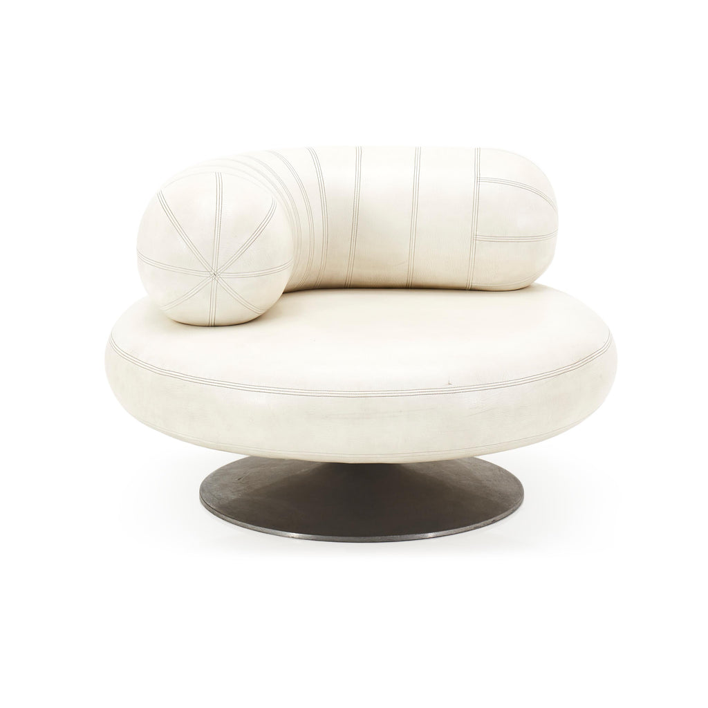White Leather Mod Pearl Chair