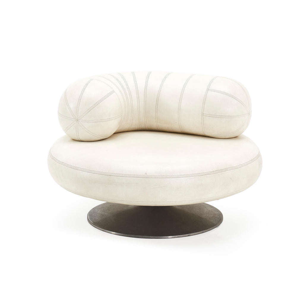 White Leather Mod Pearl Chair