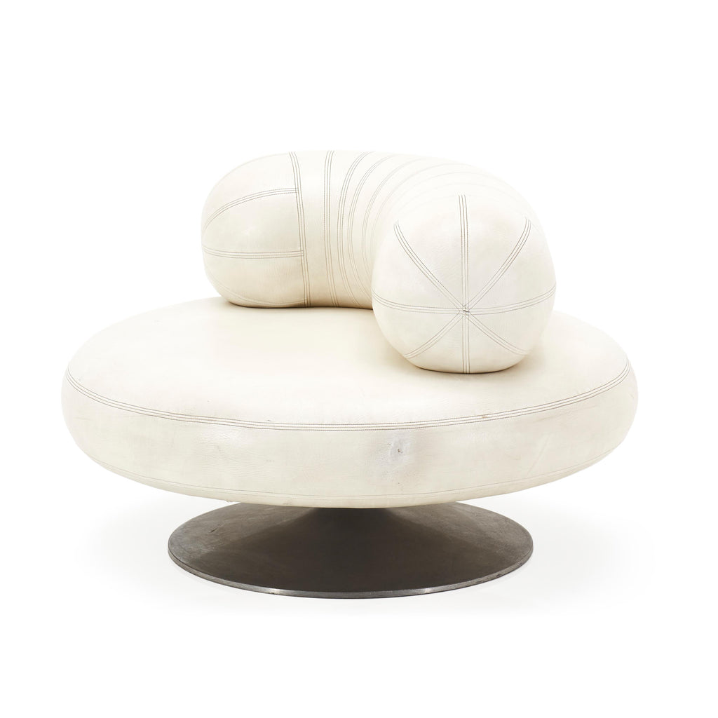 White Leather Mod Pearl Chair