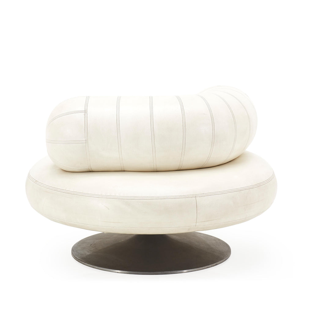 White Leather Mod Pearl Chair