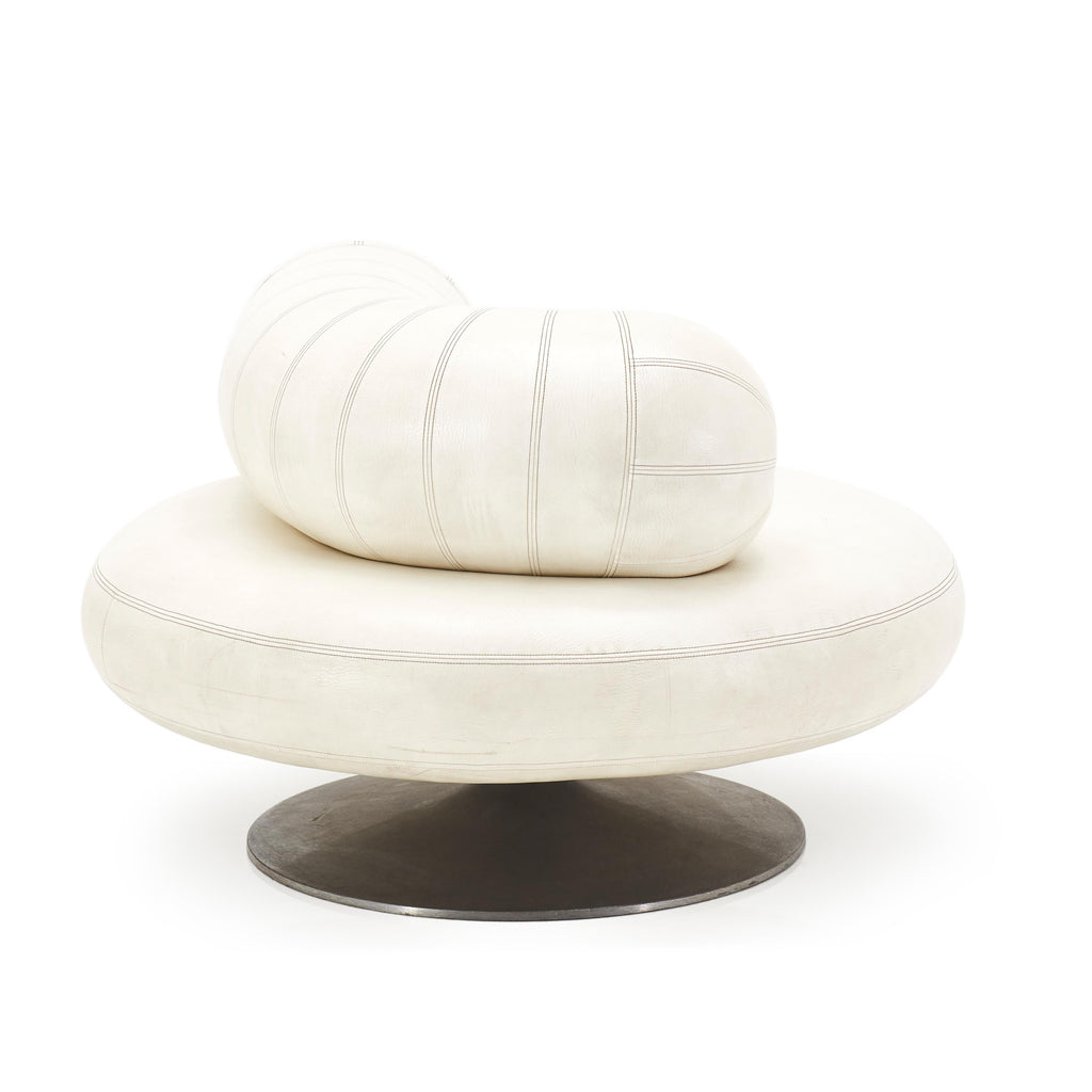 White Leather Mod Pearl Chair