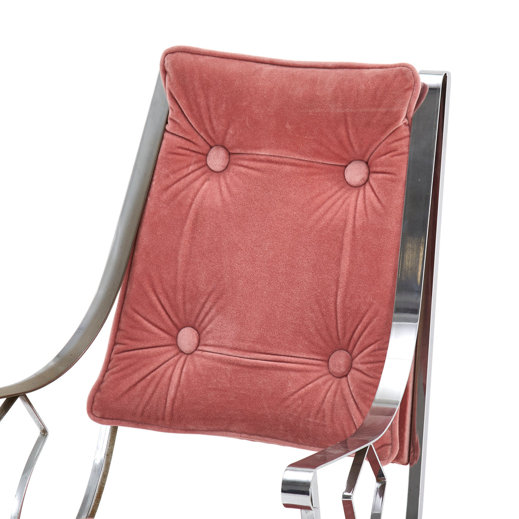 Chrome & Pink Velvet Chair