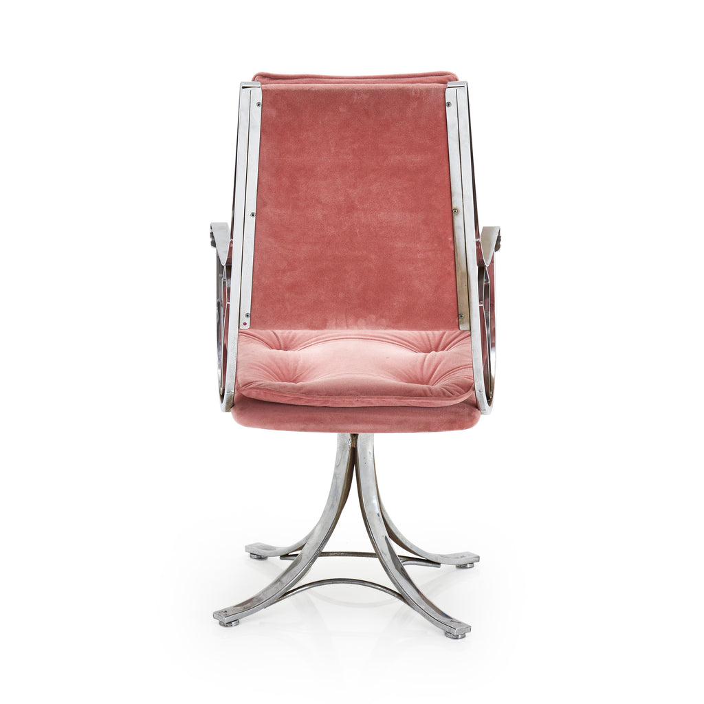 Chrome & Pink Velvet Chair