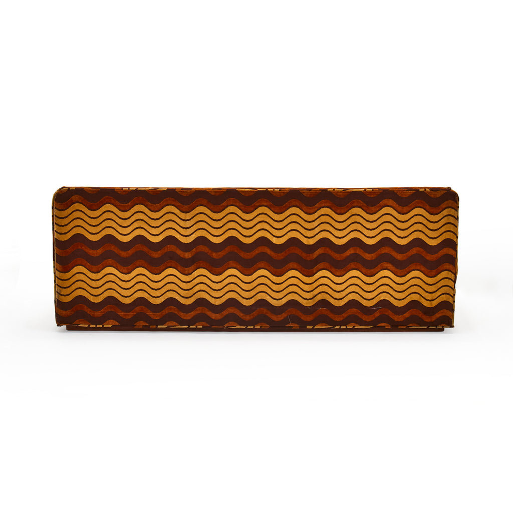 Brown Mustard Zig Zag Pattern 70s Sofa