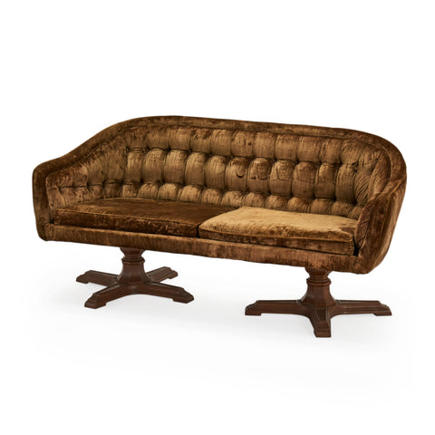 Brown Velvet Settee