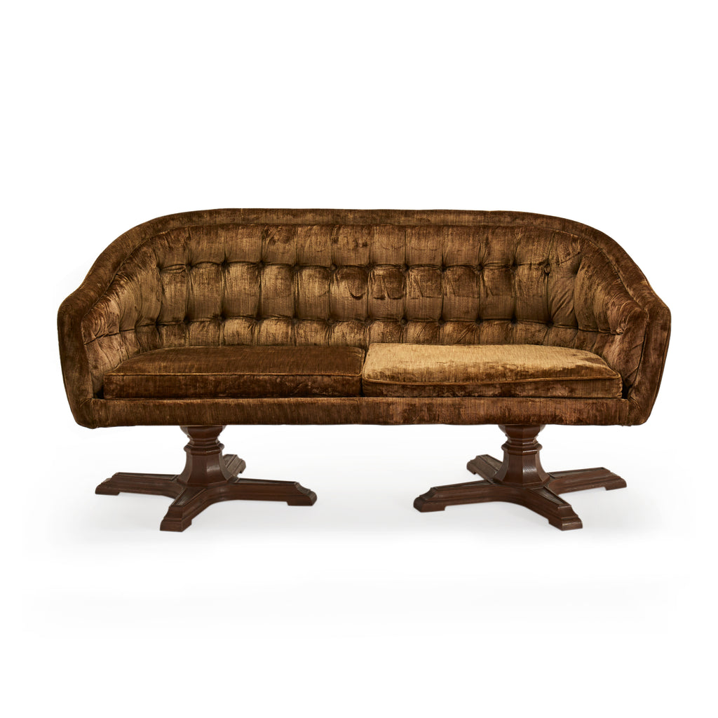 Brown Velvet Settee