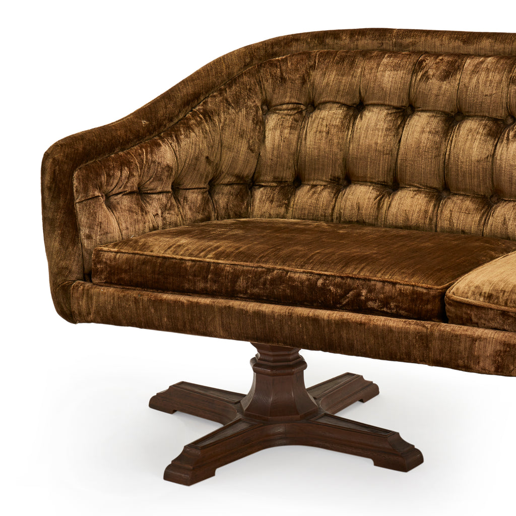Brown Velvet Settee