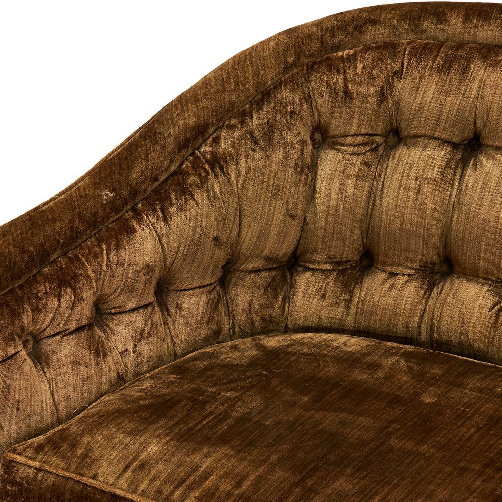 Brown Velvet Settee