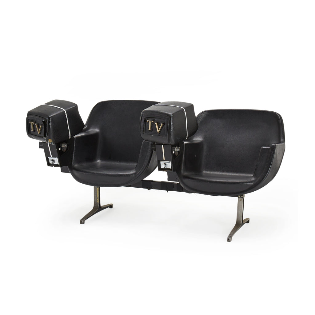 Vintage Coin Operated TV Double Bench