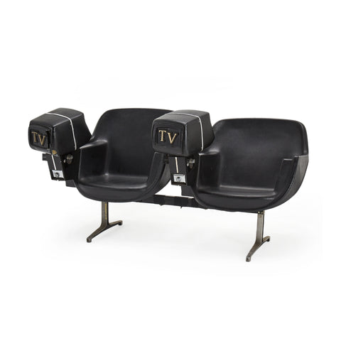 Vintage Coin Operated TV Double Bench