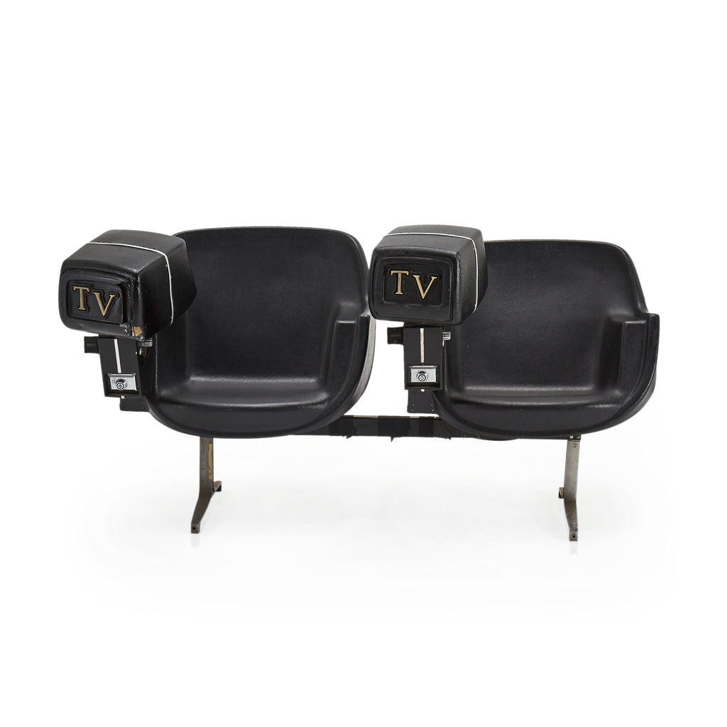 Vintage Coin Operated TV Double Bench