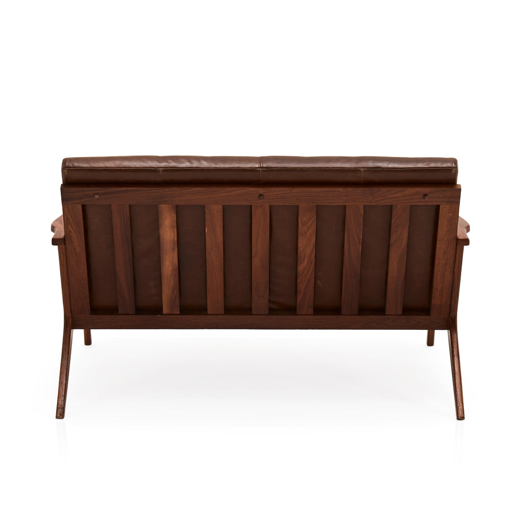 Cavett Brown Leather Loveseat