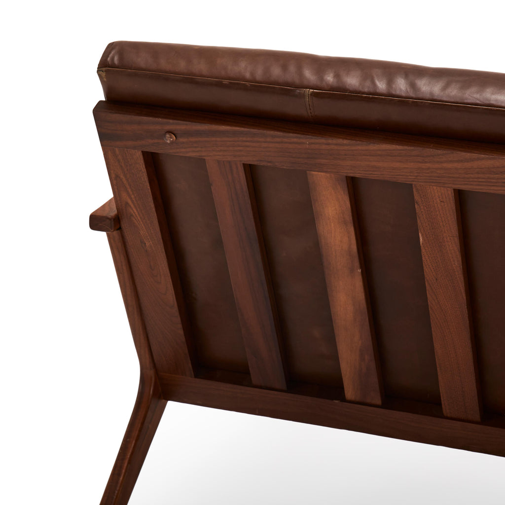 Cavett Brown Leather Loveseat