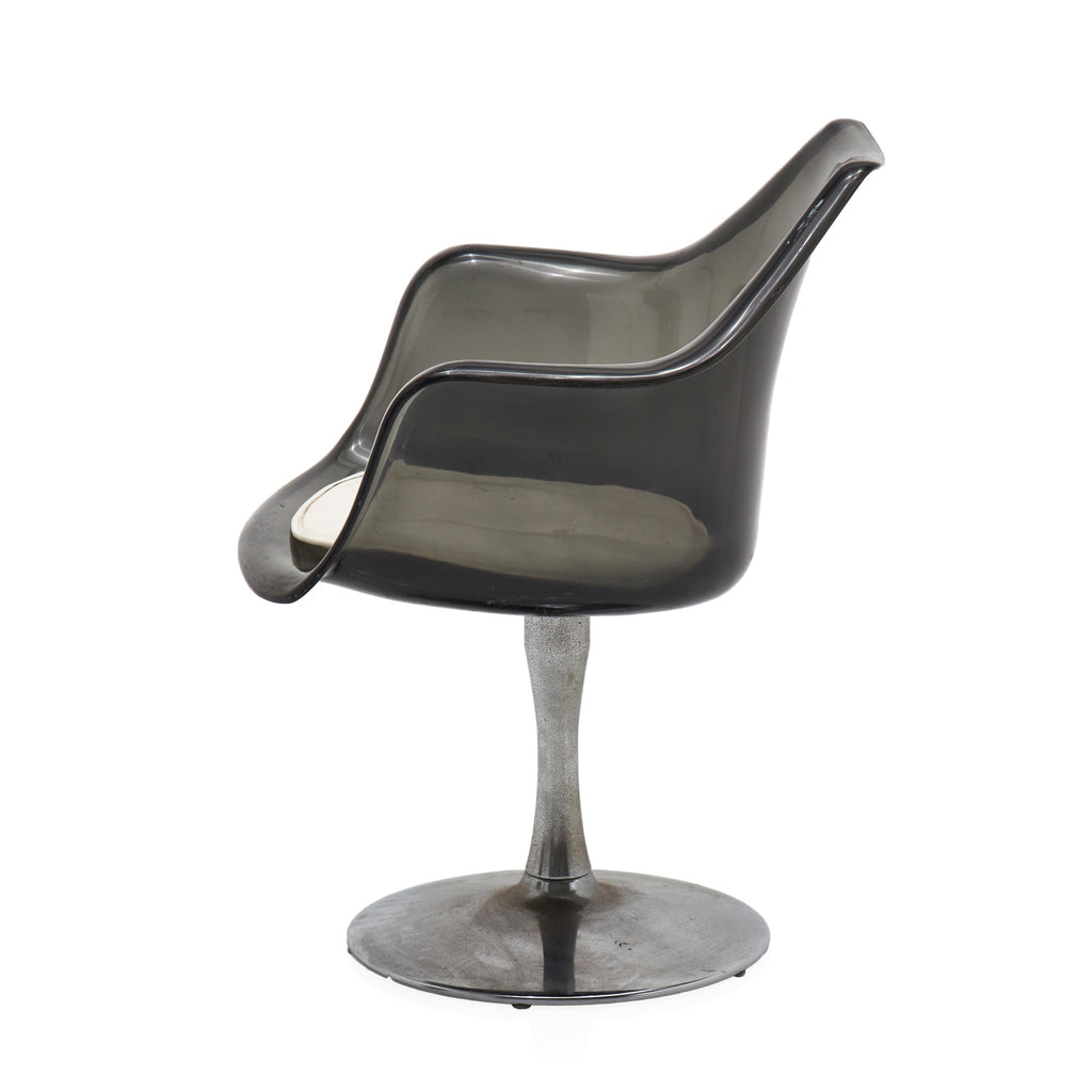 Grey Lucite & Silver Tulip Armchair