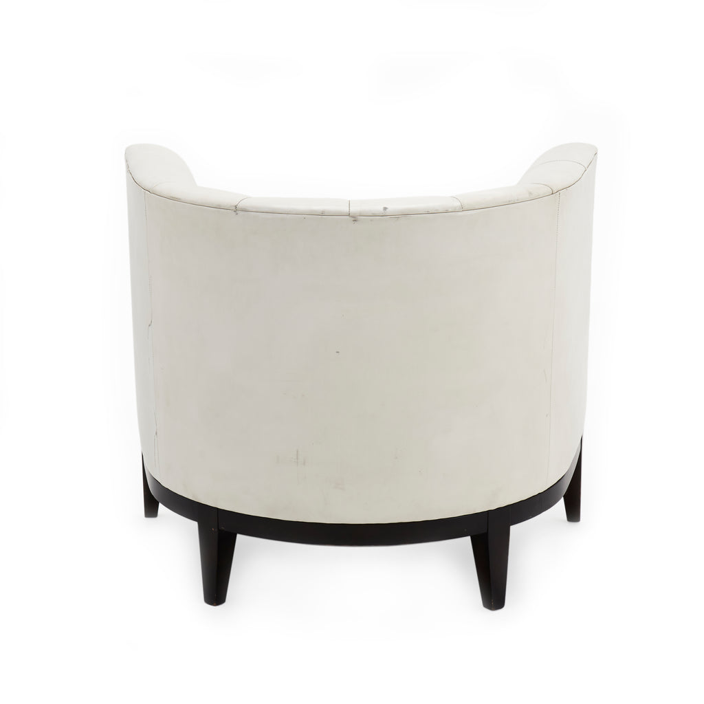 White Cream Leather Lounge Chair