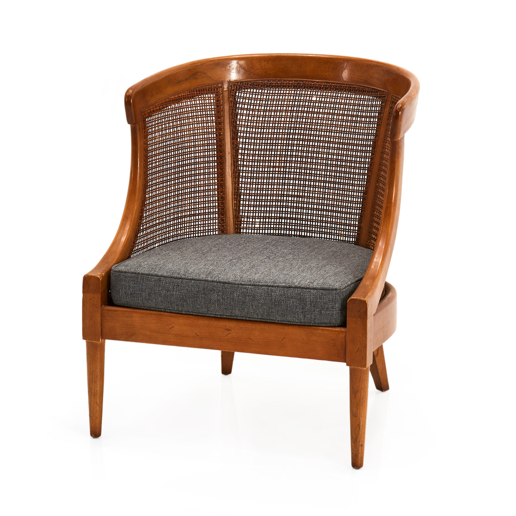 Wicker Back Wood Lounge Chair
